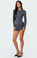 Edikted Lucile Long Sleeved Ruffle Romper