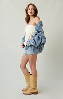 Pacsun Medium Indigo Low Rise Micro Denim Mini Skirt