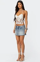 Edikted Nyx Backless Sheer Lace Top