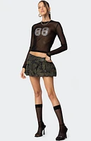 Edikted 88 Rhinestone Sheer Mesh Top