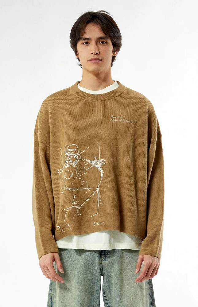 The Met x PacSun Man at a Café Table Paris Cropped Sweater