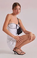 Beverly and Beck Amelia Lace Trim Eyelet Strapless Mini Dress