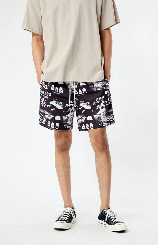 Pacsun Surf Club Print 6.5" Swim Trunks