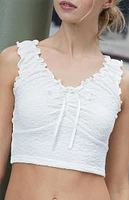 John Galt White Malena Lace Top