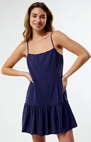 LA Hearts Linen Drop Waist Mini Dress