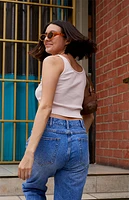 John Galt Pink Sheena Cropped Tank Top