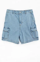 Rhythm Light Indigo Baggy Denim Cargo Shorts