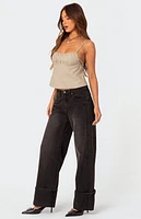 Edikted Linen Open Back Tank Top
