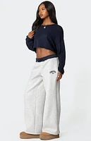 Edikted Contrast Embroidered Sweatpants