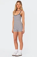 Edikted Avis Striped Ribbed Romper