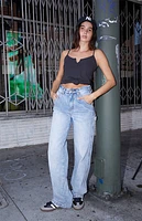 John Galt Black Button Tank Top