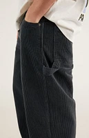 PacSun Washed Black Corduroy Baggy Carpenter Pants