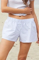 John Galt White & Blue Striped Boxer Shorts