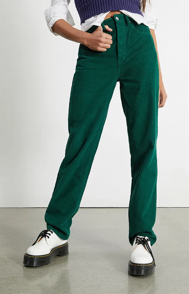 Green Corduroy Dad Jeans