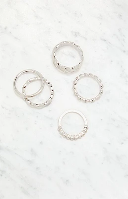 LA Hearts 5 Pack Twisted Rings