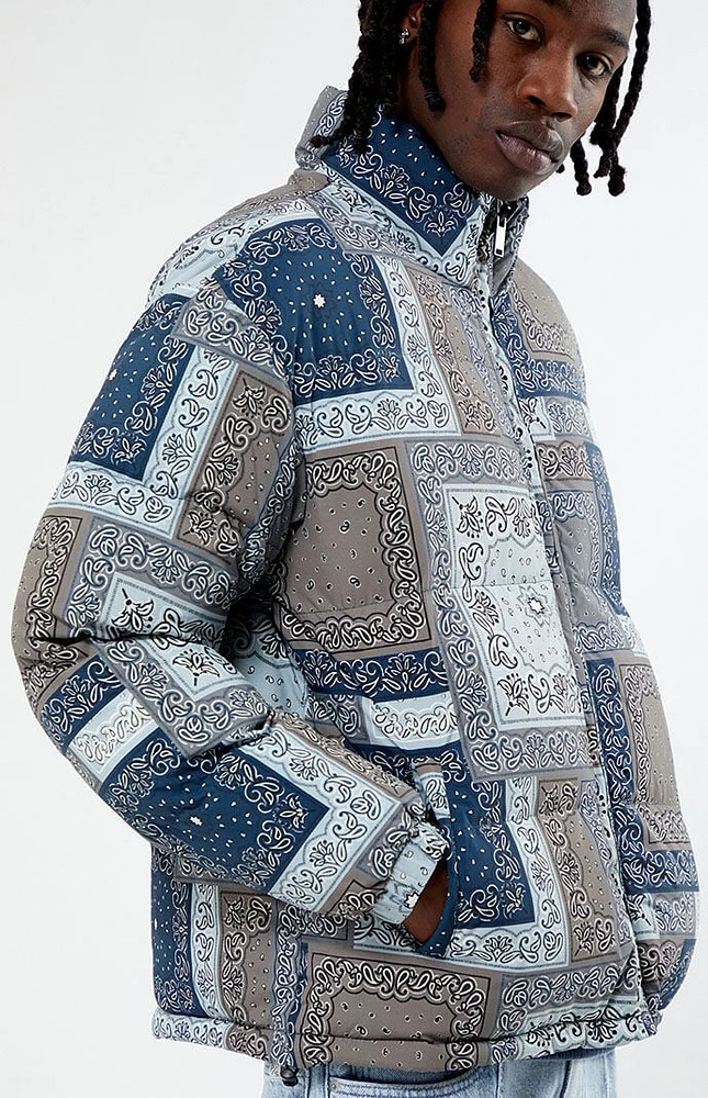 PacSun Patchwork Paisley Puffer Jacket