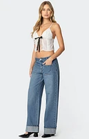 Edikted Madi Cuffed Low Rise Jeans
