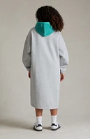 Kids Fear of God Essentials Light Heather Grey Mint Leaf Hooded Dress