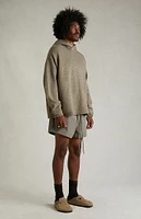 Fear of God Essentials Heather Grey Sweater Knit Hoodie