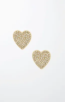 Ettika Love on Down Crystal Heart Earrings