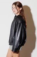 PacSun Faux Leather Bomber Jacket