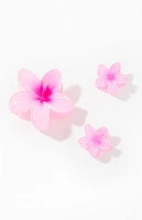 LA Hearts 3 Pack Pink Plumeria Hair Claw Clips