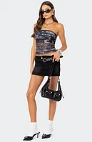 Edikted Layered Belt Mesh Tube Top