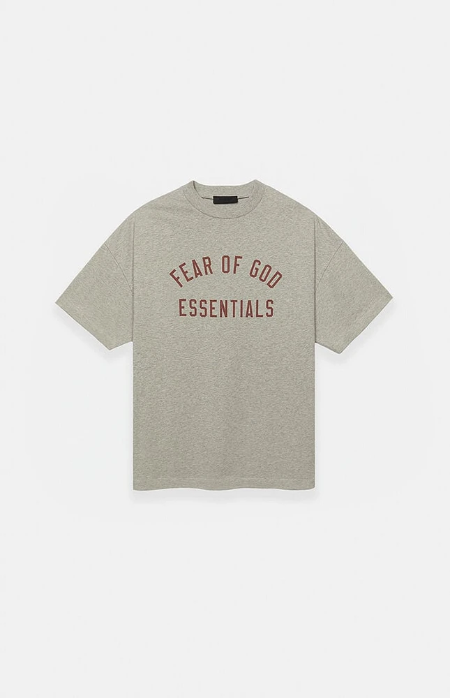 Fear of God Essentials Kids Dark Heather Oatmeal Crew Neck T-Shirt