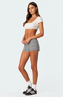 Striped Fold Over Shorts