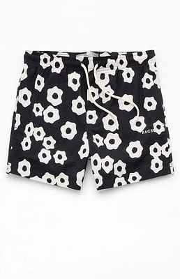 Pacsun Bloches Black Searsucker 4.5'' Swim Trunks