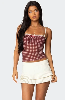 Edikted Checkered Mesh Built Bra Top