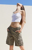 PacSun Olive Baggy Cargo Jorts