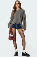 Edikted Montana Oversized Button Sweater