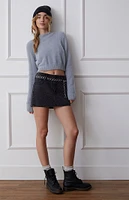 LA Hearts Snowfall Fuzzy Cropped Sweater