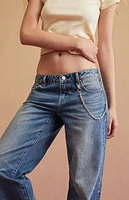 RARE DNM EDIT Medium Blue Low Rise Girlfriend Jeans