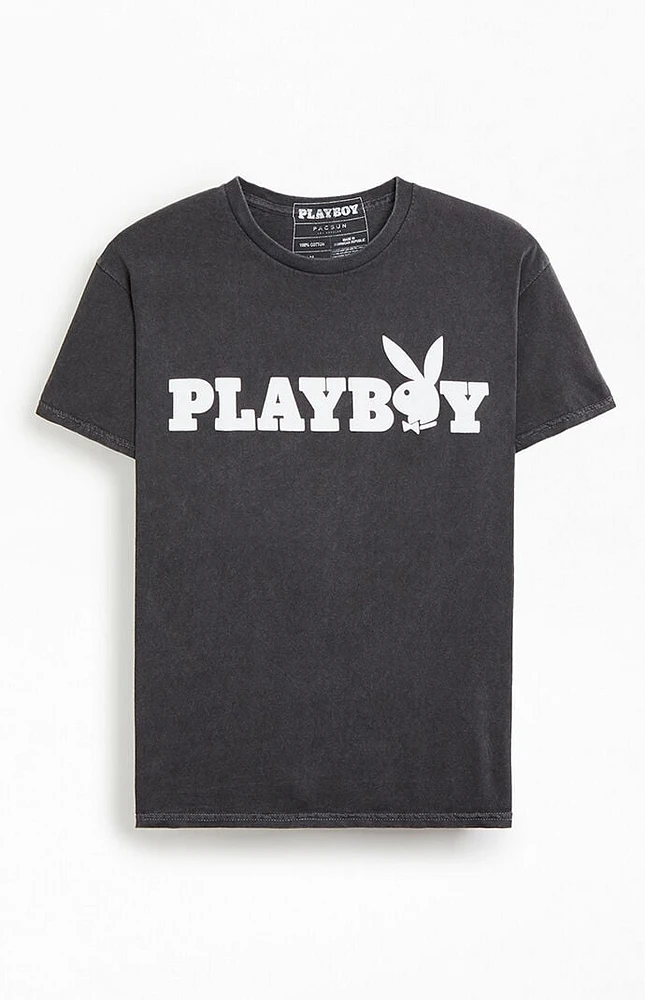 Playboy By PacSun Washed Black OG Logo T-Shirt