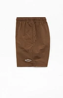Pacsun Brown Collegiate 6.5" Swim Trunks