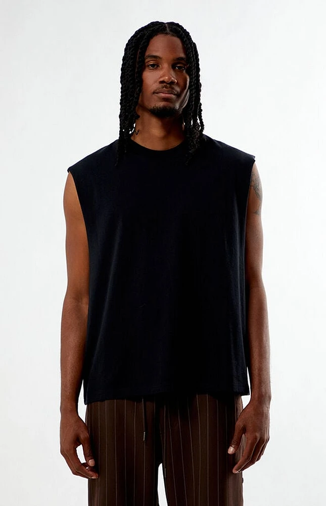 Pacsun Black Cut Off Muscle T-Shirt