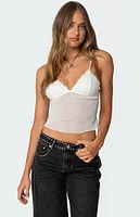 Edikted Malika Lacey Sheer Mesh Tank Top