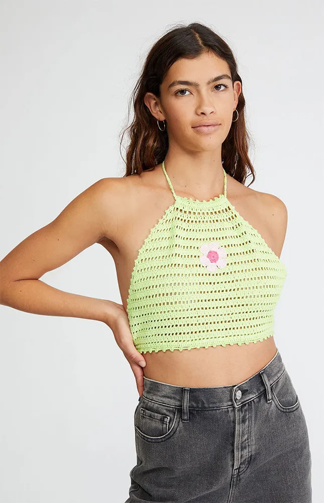 NGOrder Crochet Green Halter Top