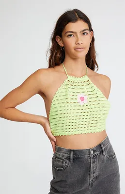 Crochet Green Halter Top