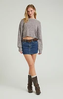 PacSun Stretch Dark Indigo Mid Rise Denim Mini Skirt