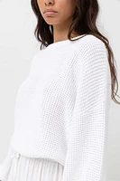 Rhythm White Classic Knit Sweater