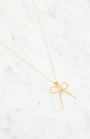 LA Hearts 14K Gold Plated Bow Necklace