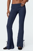 Edikted Chase Fold Over Cable Knit Pants