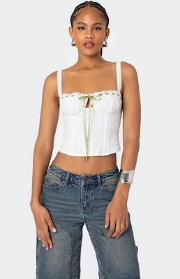 Edikted Garden Girl Ribbon Eyelet Corset