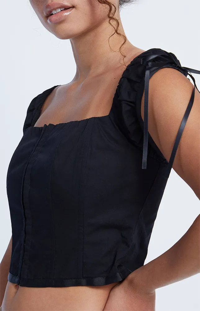 Hook & Eye Lace Up Corset Top