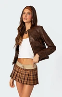 Edikted Teddi Washed Faux Leather Jacket