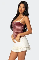 Edikted Checkered Mesh Built Bra Top