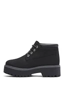 Timberland Women's Black Stone Street Mid Lace-Up Waterproof Boots